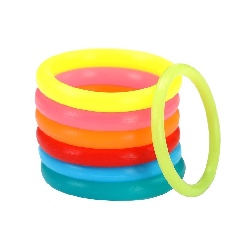 Colorful silicone O-rings stack